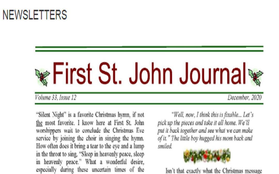 First St John – December 2020 Newsletter