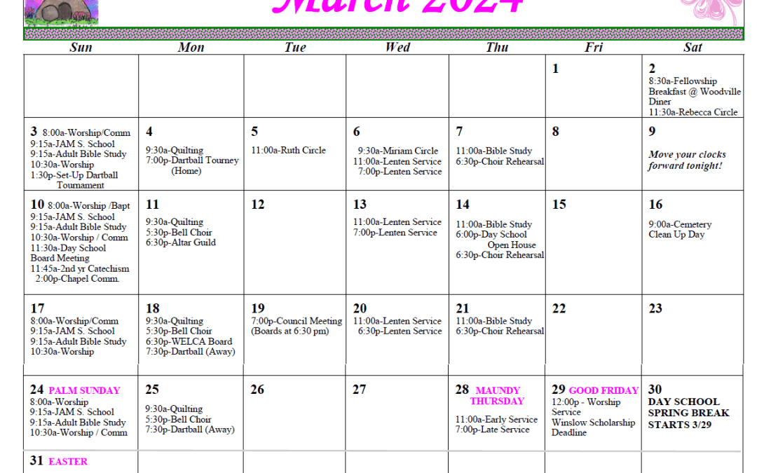 March 2024 Calendar