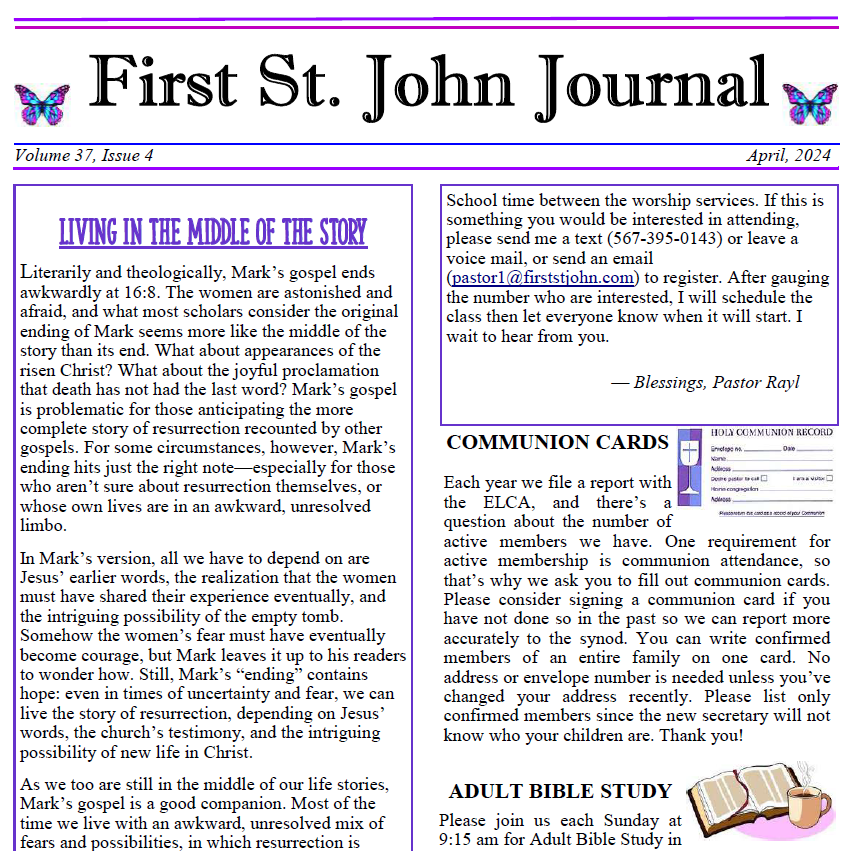 First St John Journal April 2024