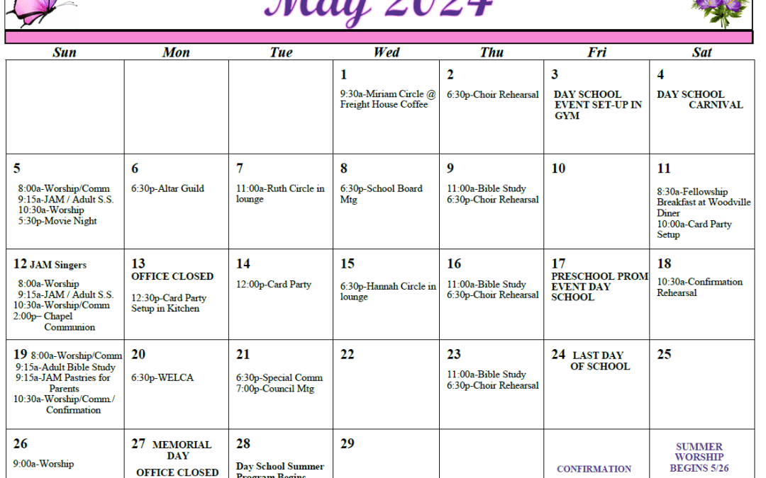 May 2024 Calendar