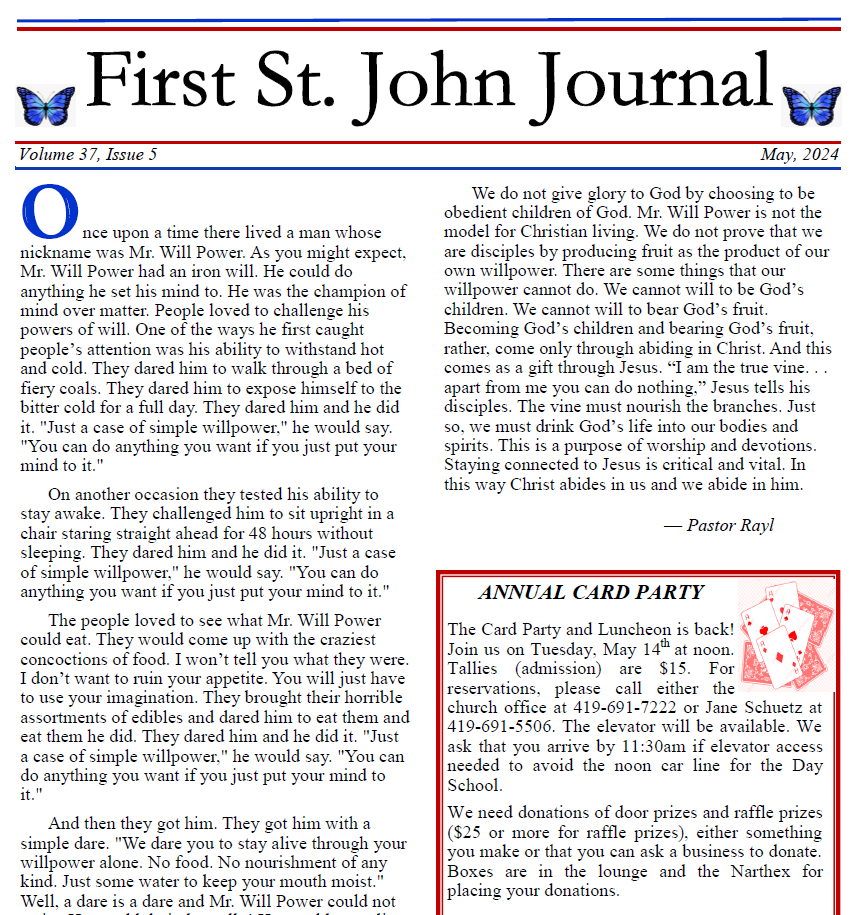 First St John Journal May 2024