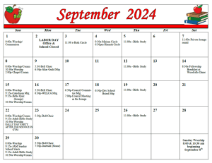 First St John - September 2024 Calendar