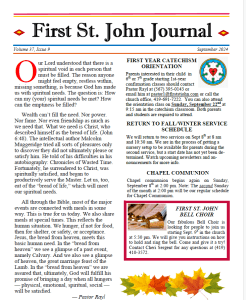 First St John - September 2024 Newsletter