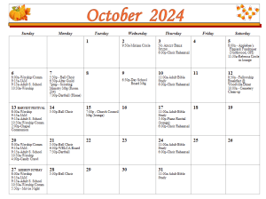 First St John - Oct 2024 Calendar