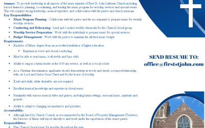 Job – Director of Music / Choir Director
