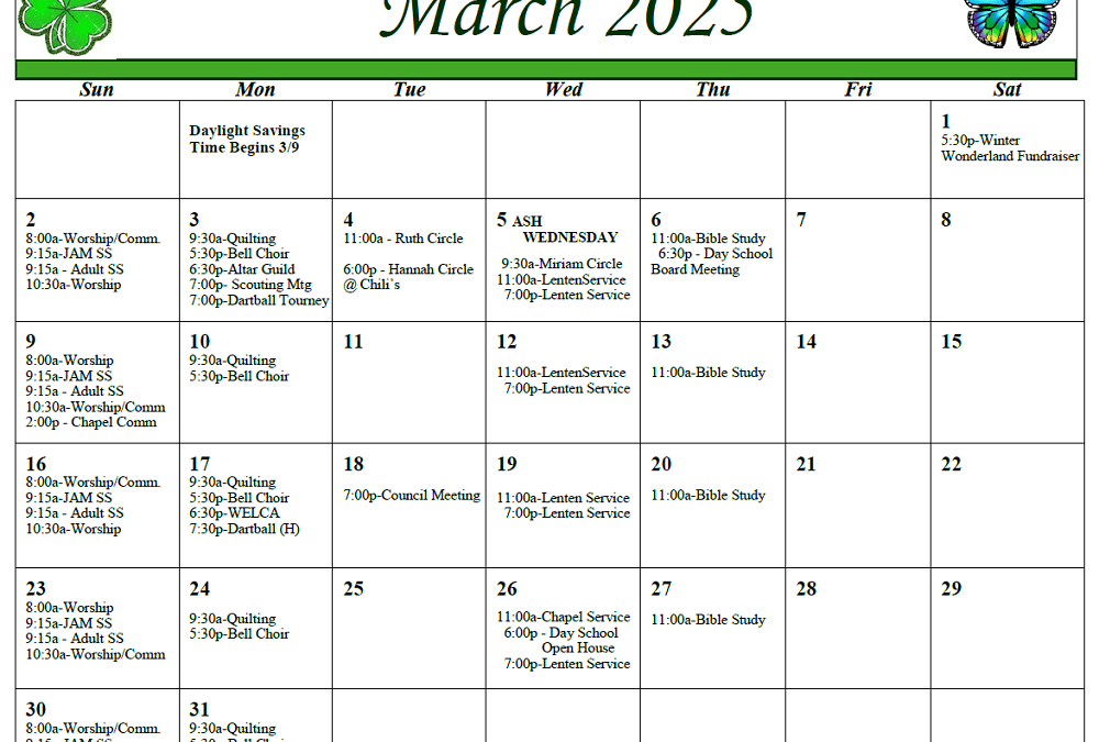 March 2025 Calendar