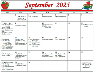 First St John - September 2025 Calendar