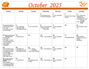 FSJ October Calendar