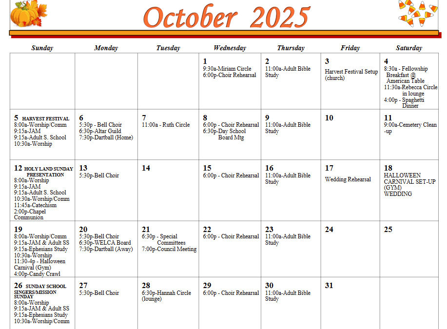 October 2025 Calendar