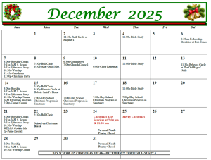 FSJ December 2025 Calendar