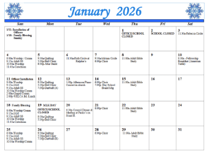FSJ January 2026 Calendar