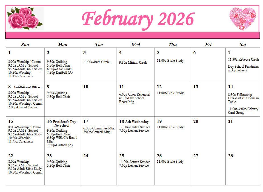 February 2026 Calendar