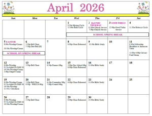 FSJ April 2026 Calendar