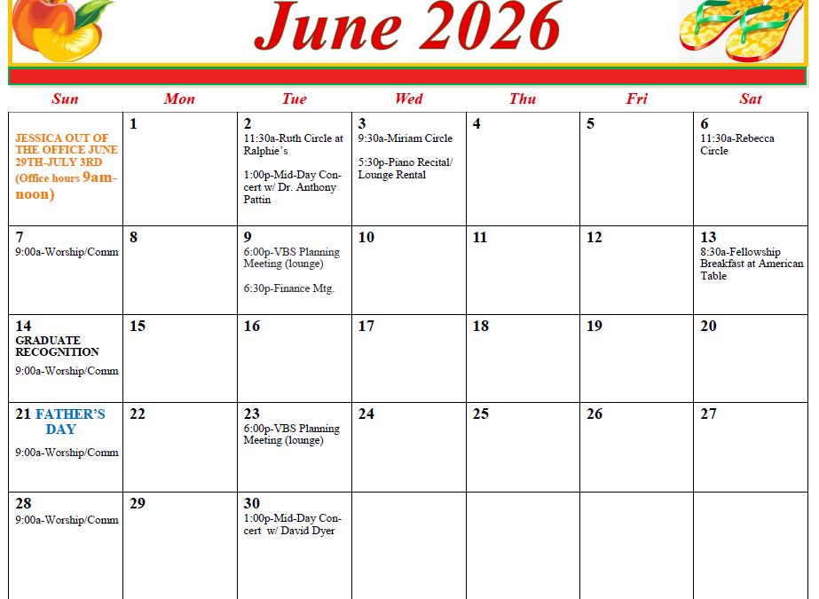 June 2026 Calendar