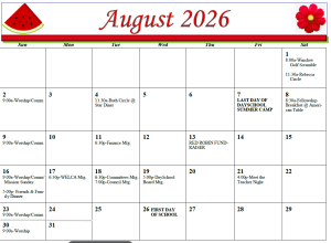FSJ - August 2026 Calendar Pic