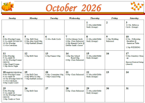 FSJ - October 2026 Calendar Pic
