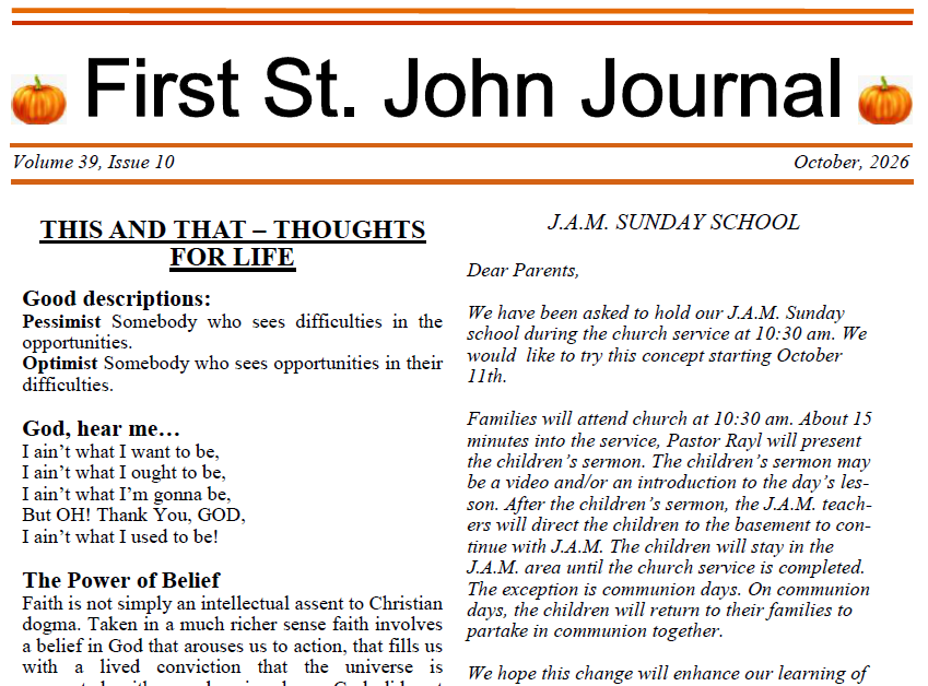 October 2026 Newsletter